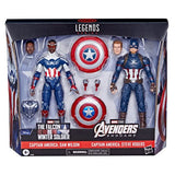 Avengers Marvel Legends 6-Inch Captain America Sam Wilson and Steve Rogers Action Figures 2-Pack